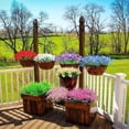 thumbnail image 5 of 10 Bundles Artificial Flowers Outdoor UV Resistant Silk Flowers No Fade Fake Outside Flowers Plastic Greenery Faux Shrubs Garden Porch Window Box Home Decoration (Purple), 5 of 15