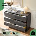 thumbnail image 3 of Papajet 6 Drawer Dresser for Bedroom, 49" Long Modern Chest of Storage Drawers with Anti-Tip Kit, Wood Cabinet Organizer, Easy Assembly, Black, 3 of 8