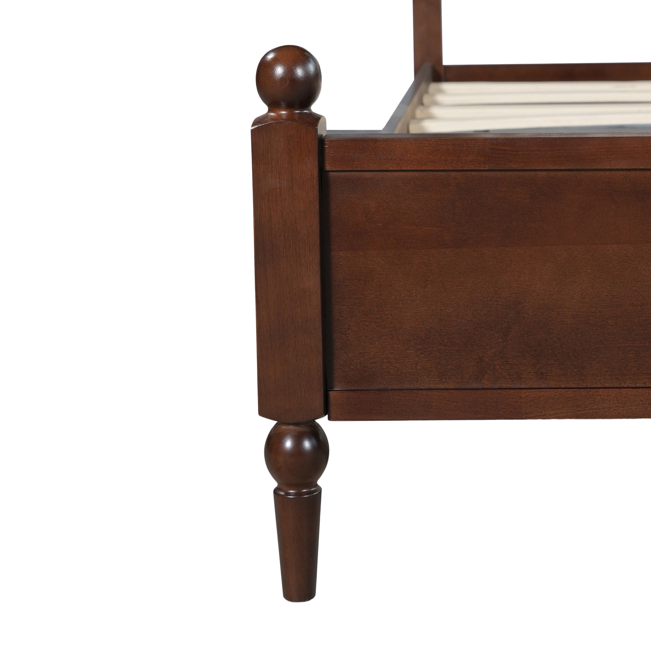 Christopher Knight Home Traditional Wood Bed Frame with Spindle Upholstered Headboard, King Size, Brown