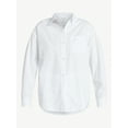 thumbnail image 5 of No Boundaries Sleepwear Woven Cotton Button-Down Shirt, Women's XS-XXL, 5 of 5