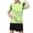 Green., variant on Agkizg 2PC Short Sleeve Training Set Round Neck Top Elastic Waist Shorts Quickly Dry Breathable (Girl's or Girl's Plus),2-Piece Set