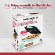 Holstein Housewares 4-Section Heart-Waffle Maker, Mint Electric Belgian Waffle Makers