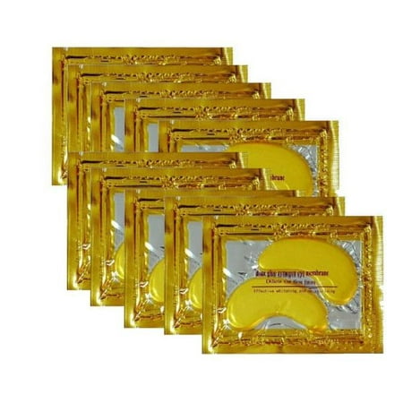 Anti Aging Crystal 24K Gold Powder Gel Collagen Eye Masks Sheet Patch (10