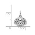 thumbnail image 5 of Auriga Fine Jewelry 925 Sterling Silver Rhodium-plated Antiqued Dog Head Pendant for Women (L- 13.9mm), 5 of 6