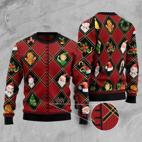 Christmas Symbols 3D Christmas Sweater, Funny Xmas Sweater, Sweater Xmas