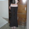thumbnail image 4 of Gibobby pantalones para nieve mujer Pantalones deportivos con parte inferior plegable, grandes, de Color sólido para mujer, pantalones deportivos, pantalones inferiores elásticos (Negro, M), 4 of 5
