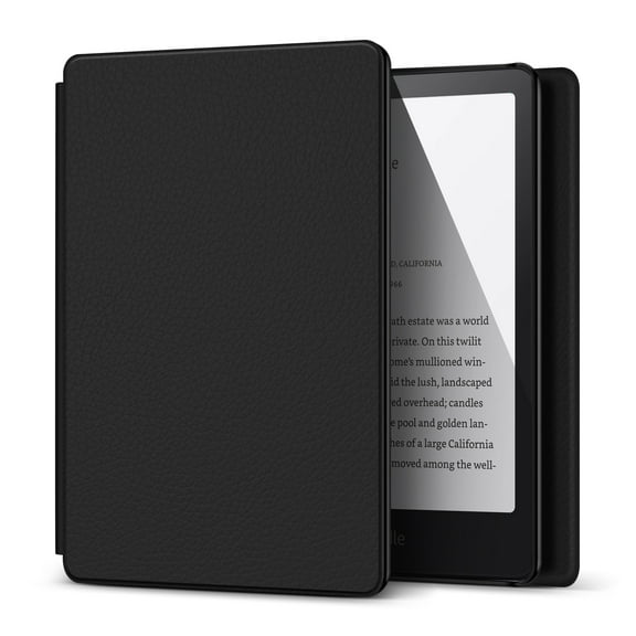 Case for Kindle Paperwhite 12th Generation 2024 / Kindle Colorsoft Signature Edition - 7" PU Leather Protective Folio Cover for Kindle Paperwhite Kids with Auto Sleep/Wake, Black