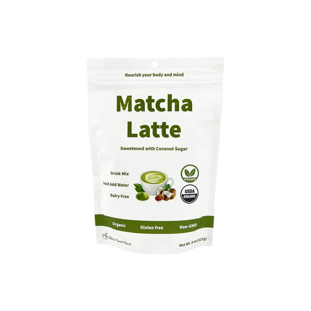 Organic Matcha Latte Powder 8oz/227g Sweetened with Coconut Sugar