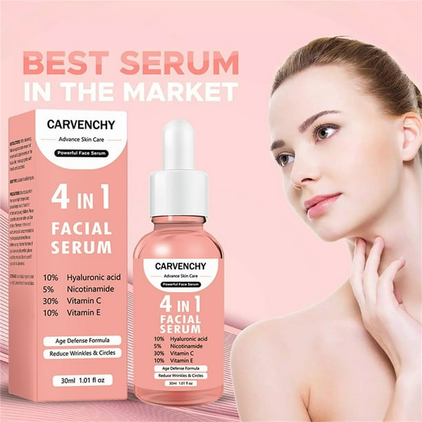 Xihbxyly oferta de hoy Vitamina E para rostro y ojos, para iluminar la piel, eliminar manchas oscuras, reducir las arrugas, suero antiambiente, suero hidratante iluminador con ácido hialurónico 30 ml