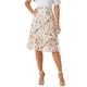 thumbnail image 1 of Faldas de mujer de cintura alta con flores, estilo fluido, A-line, con abertura y volantes, hasta la rodilla, 2XL, blancas para el Día de la Madre, 1 of 6