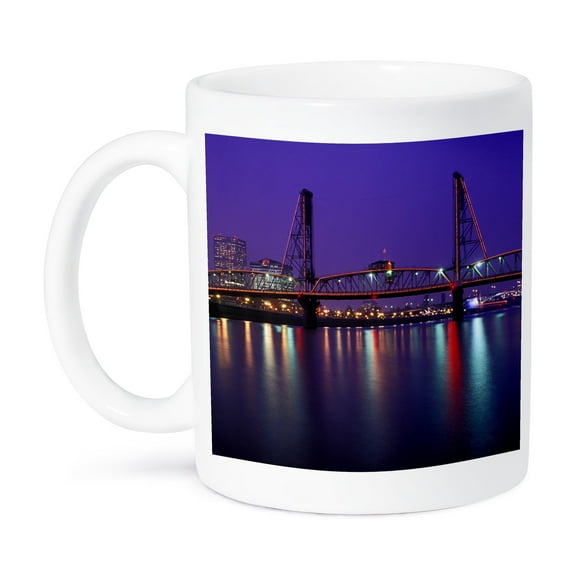 3dRose, Hawthorne Bridge, Willamette River Portland, Oregon - US38 JMI0673 - Janis Miglavs, 15oz Mug