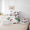 thumbnail image 6 of Homewish Cartoon Dachshund 7-Piece Twin Bedding,Ocean Wave Bedding Comforter Set,White,Hibiscus Flowers Decor,Polkadot Reversible, 6 of 8