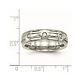 thumbnail image 6 of Stainless Steel Polished w/CZ 6mm Grooved Band, 6 of 7