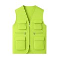thumbnail image 7 of TGSLY Utility Cargo Vest for Children Lightweight Zip Up Sleeveless Layering Gilet Loose Casual Solid Color Fall Winter Outdoor Waistcoat 9-10 Years, 7 of 7