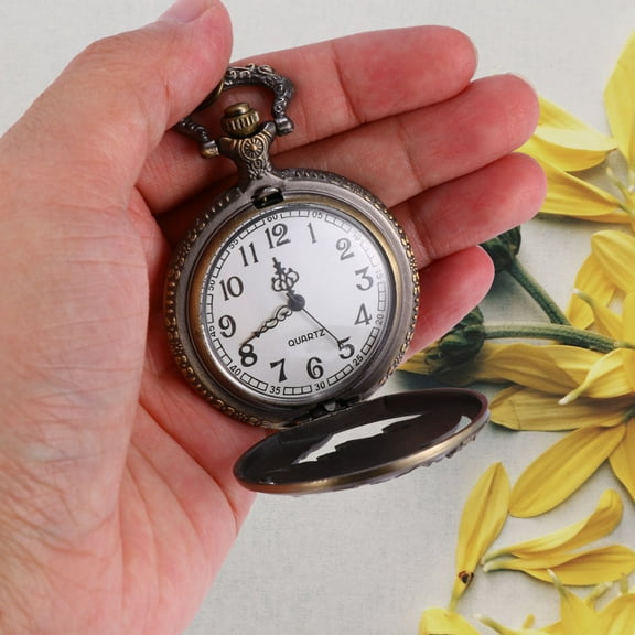 WRITWAA 1Pack Hollow Pocket Watch Retro Glass Time Telling Women Costume Use