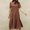 Coffee, variant on Gspmoly Summer Dress, Women Summer Round Neck Solid Color Casual Strapless Party Short Maxi Dress Party Dresses for Women Prime Deals