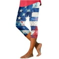 thumbnail image 2 of Tnhcen Women’s Independence Day Yoga Pants – High Waisted Stretch 7/7 Leggings with Star-Spangled Print! Active Wear Yoga Pants for Women, 2 of 5