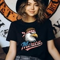 thumbnail image 3 of Patriotic Eagle Graphic Tee – ’Merica Bandana Shirt for Men & Women, Natural, Size L, 3 of 6