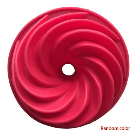 Desert Baking Random Color Kitchen Bakeware Swirl Shape Silicone Cake Moulds Pan DIY Cookies Desserts Baking Mold Pastry Tools ()