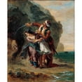 thumbnail image 2 of Eugène Delacroix 15x18 Black Ornate Wood Framed Double Matted Museum Art Print Titled - Selim and Zuleika (1857), 2 of 5