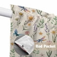 thumbnail image 4 of Spring Floral Swag Valances for Windows, Kitchen Window Curtains Over Sink, Elegant Pastoral Flowers Dragonfly Rustic Window Treatment Curtains for Living Room/Bedroom Curtains 2 Panel Sets 36"x45", 4 of 8