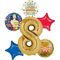 Wonder Woman 8th Birthday Party Supplies Superhero Balloon Bouquet Decorations