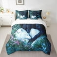thumbnail image 2 of Homewish Black White Wolf Bedding Comforter Set 7pcs for Teens, Jungle Romantic Animal Queen Bedding Sets, Flower Plant Botanical Reversible Queen Sheet Sets, Breathable Home Decor, 2 of 7