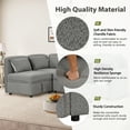 thumbnail image 4 of EUROCO 122.8" Oversized  Chenille  Fabric Sectional Sofa with Storage ,4 Seater Modular Minimalist Sofa Free Combination with 5 Pillows for Living Room, Office, Apartment, Small Space,Gray, 4 of 12