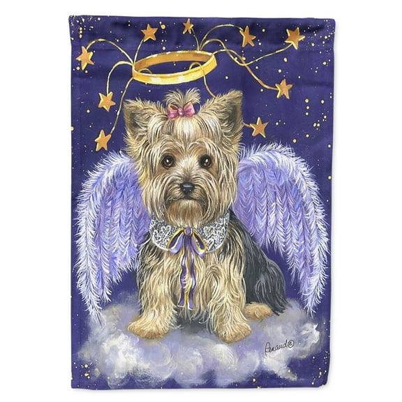 Carolines Treasures PPP3243GF 11 x 0.01 x 15 in. Yorkie Christmas Angel Garden Flag