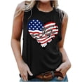 thumbnail image 2 of VKOYWKM Womens Tank Tops 4th of July American Flag Heart Graphic Workout Tank Top Patriotic Independence Day Crew Neck Sleeveless Tops, 2 of 5
