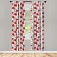 thumbnail image 5 of Ambesonne Colorful Window Curtains, Poppy and Daisy Flower, Each 28" W x 95" L, Lavender Scarlet, 5 of 5