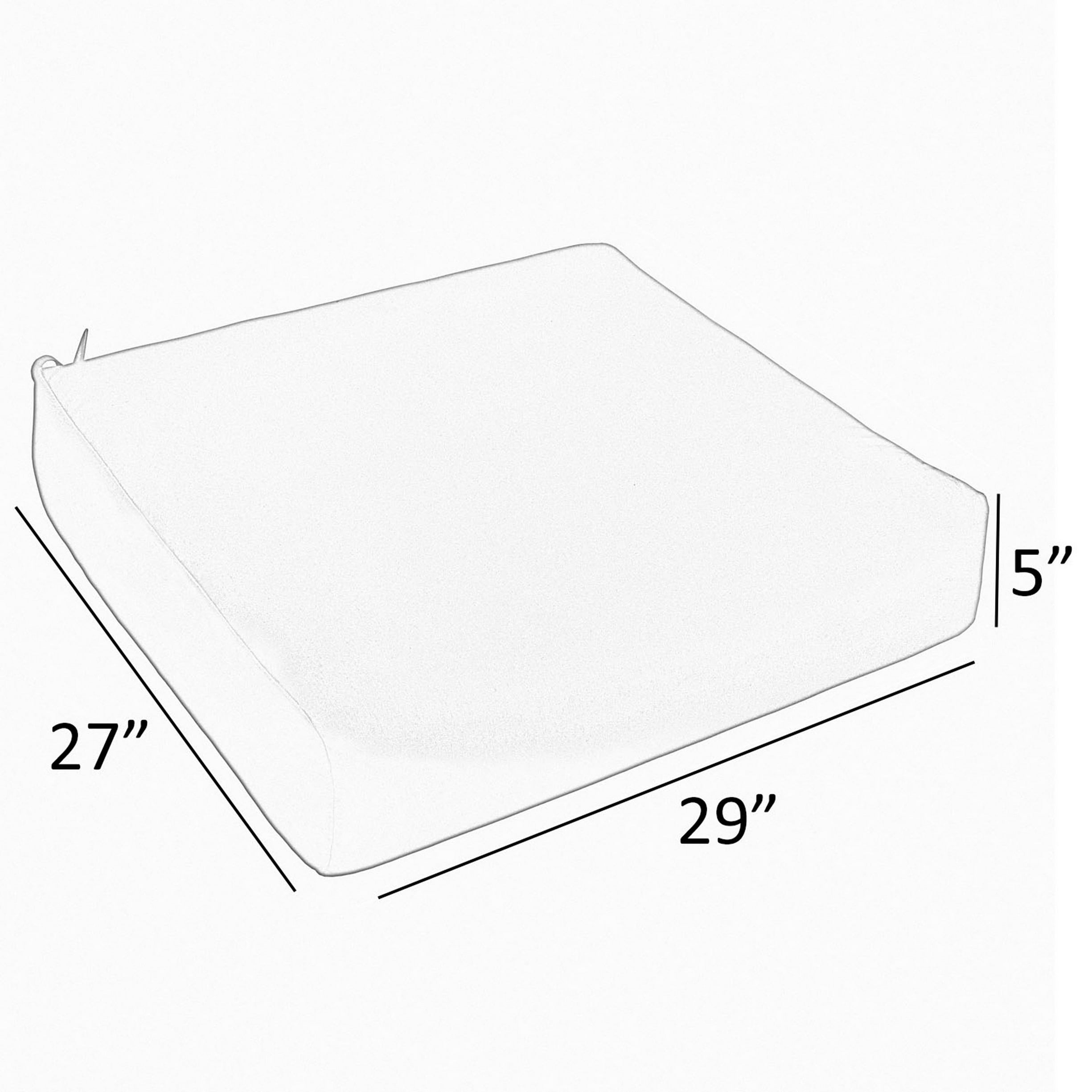 Sorra Home Ivory Indoor/Outdoor Deep Seating Cushion, Round Front