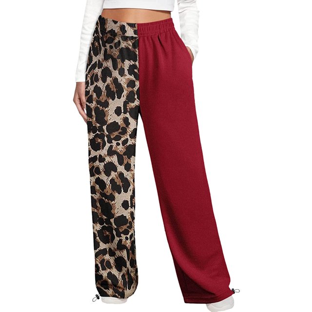 Pantalones de chándal para mujer Pantalones de salón de ajuste holgado con bolsillos Pantalones de cintura alta Fridja hfkajh101852