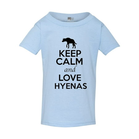 

Keep Calm And Love Hyenas Wild Canine Animal Lover Toddler Kids T-Shirt Tee