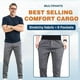 thumbnail image 3 of Pantalones largos para hombre, para exteriores, impermeables, a la moda, lisos, informales, con cintura elástica y bolsillos, pantalones cargo para hombre., 3 of 4