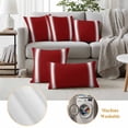 thumbnail image 6 of Christmas Farmhouse Pillow Covers 2 Pack Red Stipe Pillowcase Waterproof Outdoor Throw Pillow Cover for Patio Garden Square Cushion 16”x16”, 6 of 9