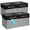 Gray Base / Black-(12x12) Leather Handles, variant on White 12" X Fabric Cube Storage Bins - Set Of 4 Organizer With Vegan Handles Kallax Cubes Cubbies Boxes 12inch Cubic Baskets For Shelves
