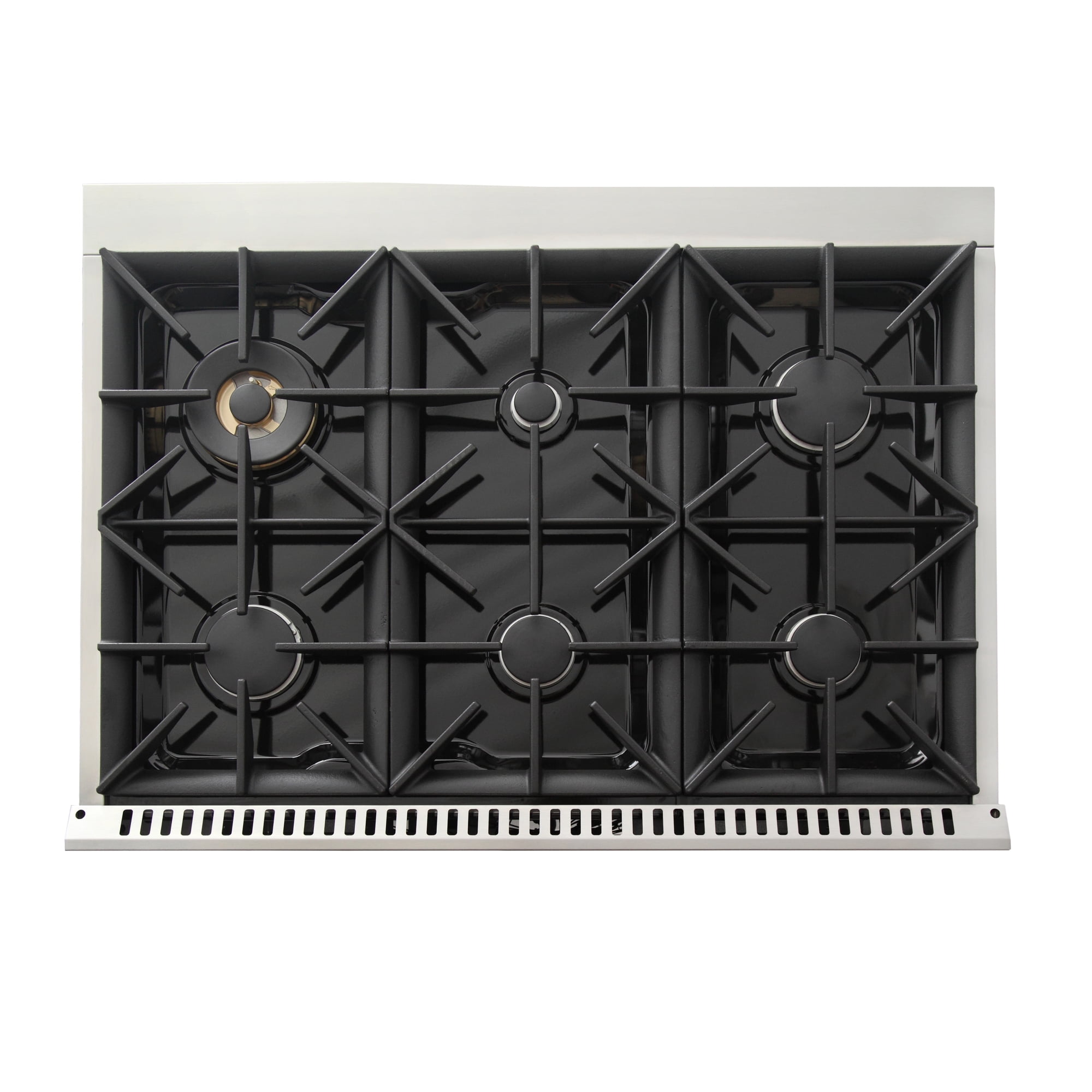 36 in. 5.2 cu. ft Dual Fuel Range for Natural Gas Sealed Burners in Blue.