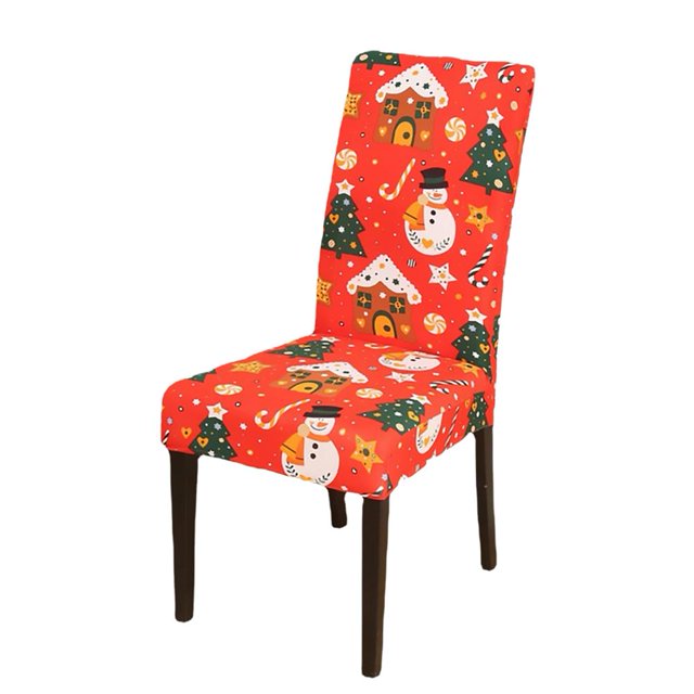 Ruifaya Funda de silla navideña, paquete completo, decoración aplicable, funda elástica para silla