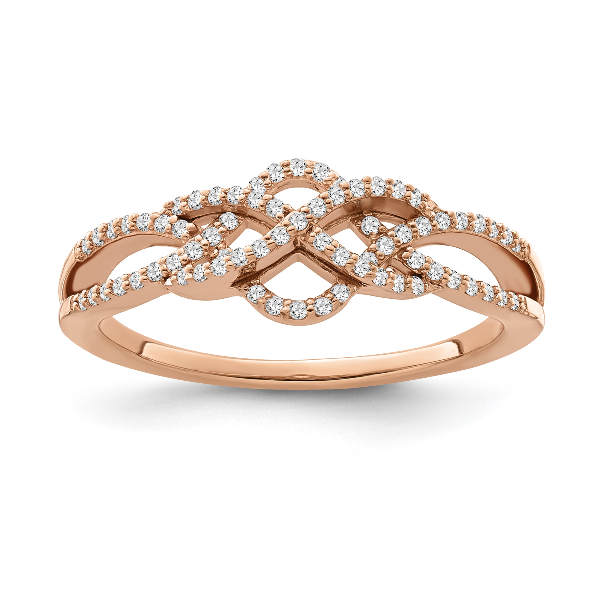 10k White Gold Infinity Diamond Anniversary Ring 1/4 cttw, I-J Color, I2-I3 Clarity