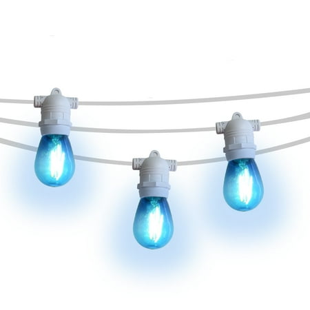 

Fantado 24 Socket Multi-Color Outdoor Commercial String Light Set 54 FT White Cord w/ 2-Watt Shatterproof LED Bulbs Weatherproof SJTW - Blue by PaperLanternStore.com