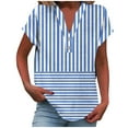 thumbnail image 1 of Vestidos Casuales Para Mujer, Blusas De Mujer De Moda Camiseta informal de manga corta con cuello en V y botones para mujer, 1 of 4