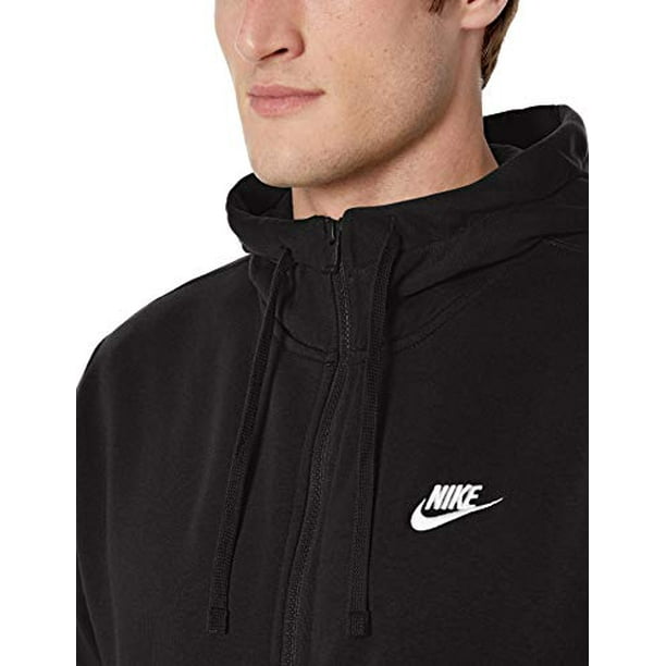 Nike Sportswear Club Fleece Full Zip Fleece Zip-Up Hoodie Men, Black/Black/White, XL -