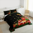 thumbnail image 3 of Feelyou Happy New Year Full Size Comforter Sets for Kids, Christmas Gifts Bedding Comforter Set, Red Green Buffalo Reversible Bedding Sets, Ultra Soft Home Decor, 3-Piece, 3 of 8