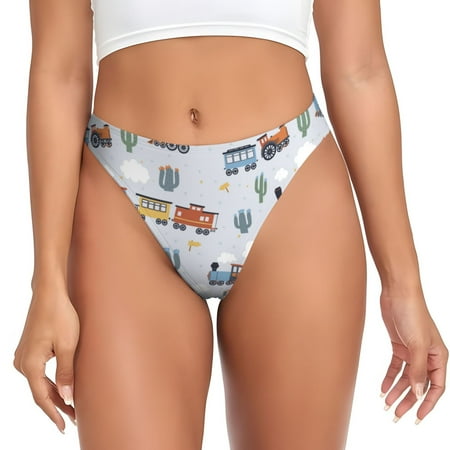 Sigee Trains And Cactuse for Women s G-String Panty  Low Rise  Soft Lace Perfect for Everyday Wear or Special Occasions-3X-Large