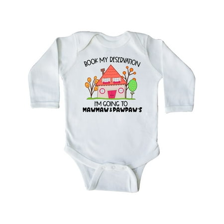 

Inktastic Book my Reservation! I m Going To Mawmaw and Pawpaw s- House Gift Baby Boy or Baby Girl Long Sleeve Bodysuit