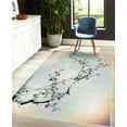 thumbnail image 4 of Nature Decorative Rug, Flowers Buds and Birds with Cherry Branches Style Art Painting Effect, Quality Carpet for Bedroom Dorm and Living Room, 6 Sizes, Quartz Peach, by Ambesonne, 4 of 4