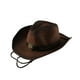thumbnail image 4 of Unisex Western Cow boy Hat Wide Brim Cowgirl Protect Hat Casual Hebilla para música Marrón Zulema Sombrero de vaquero, 4 of 6