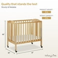 thumbnail image 6 of Dream On Me 3-in-1 Folding Portable Mini Crib, Natural, 6 of 7
