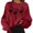 Red, variant on Women's Casual Crew Neck Halloween Sweatshirt Handprint Graphic Long Sleeve Pullover Goth Streetwear Top L